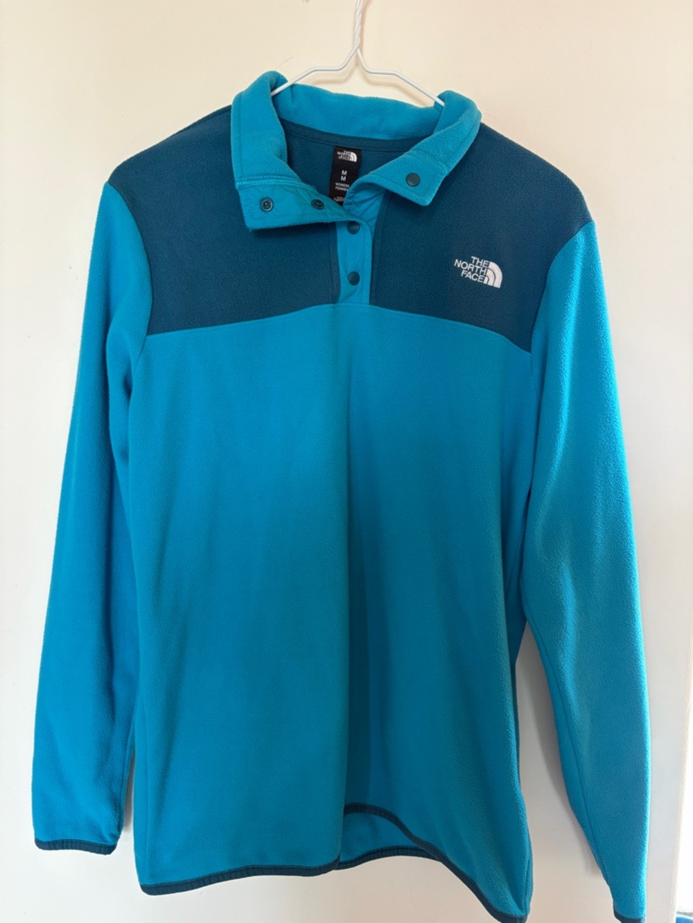 The North Face Two-Tone Teal Snap Pullover Fleece